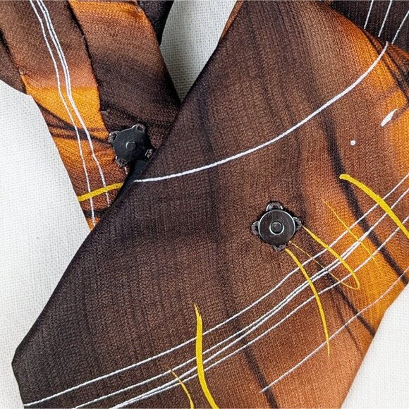 Ogsplosh Abstract Orange Ascot Scarf - Women's Necktie - Unisex Cravat - NEW - Picture 2 of 8